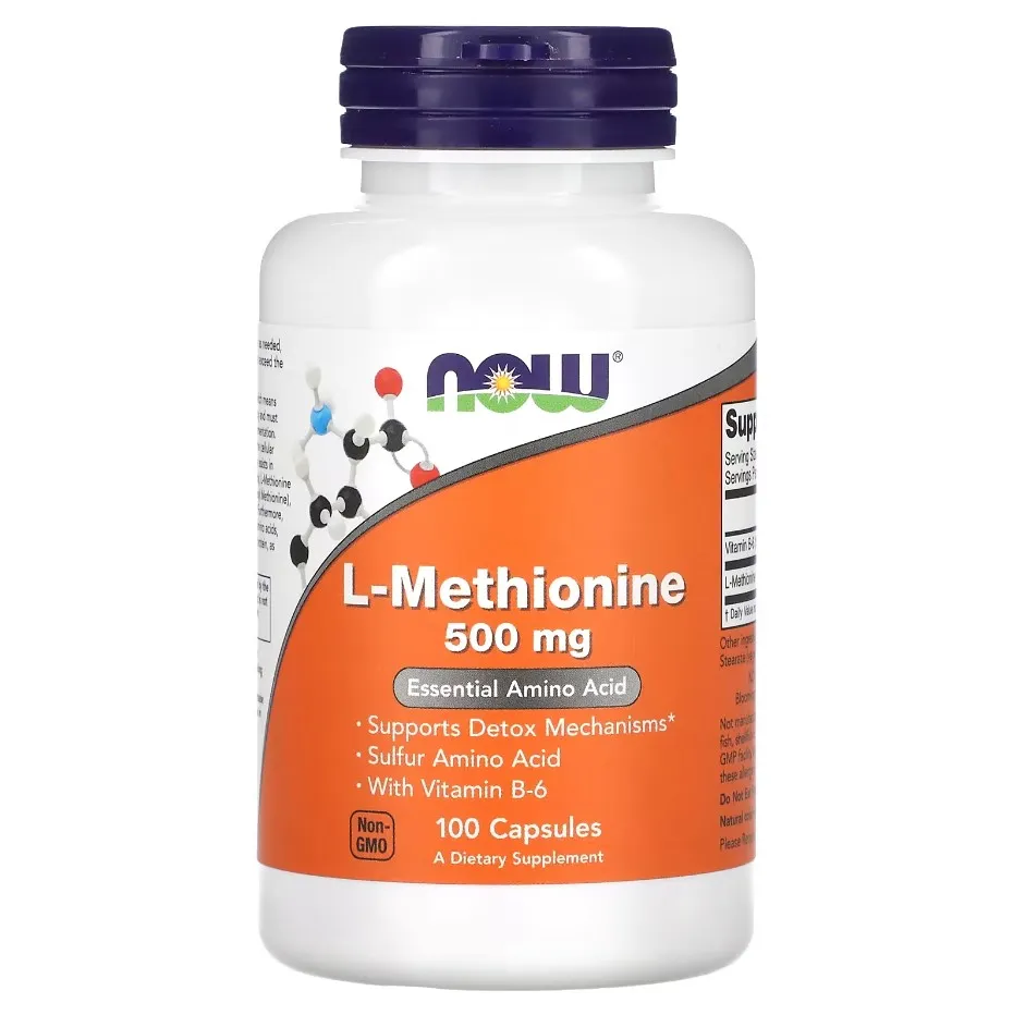 NOW Foods, L-Methionine, L-метионин, 500 мг, 100 капсул