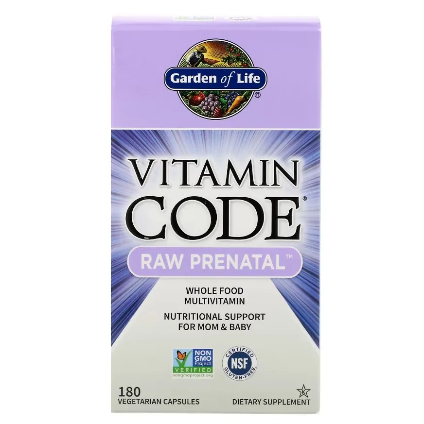 Garden of Life, Vitamin kodi, RAW Prenatal, 180 vegetarian kapsula