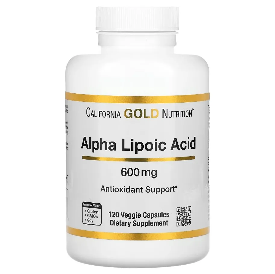 California Gold Nutrition, альфа-липоевая кислота, 600 мг, 120 растительных капсул