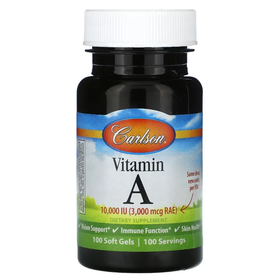 Carlson, A Vitamini, 10000 XB, 100 yumshoq kapsula