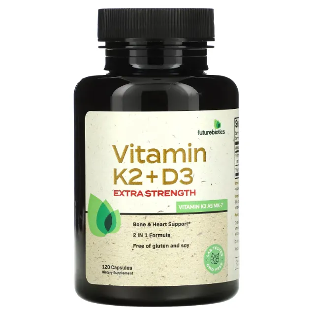 Futurebiotics, Vitamin D3 + K2, (10 000 IU), 120 kapsula