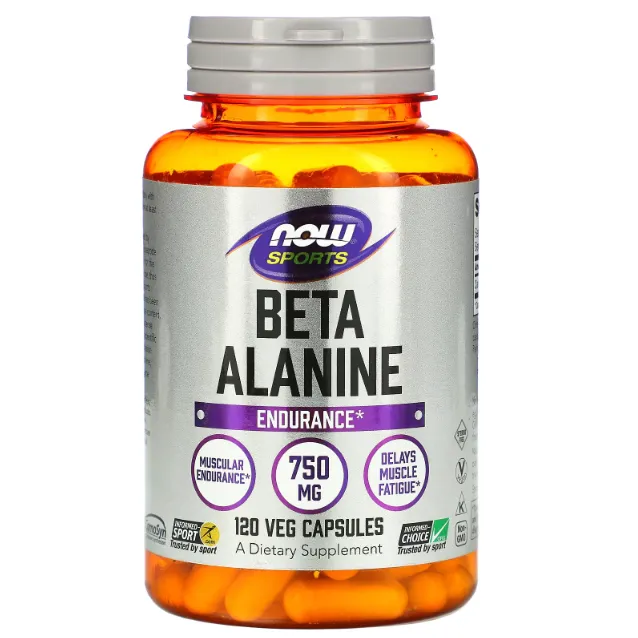 NOW Foods, Beta-Alanine, Бета-аланин, 750 мг, 120 капсул