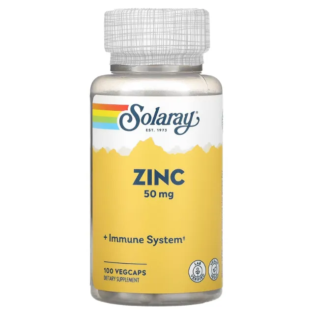 Solaray, Zinc, цинк, 50 мг, 100 капсул