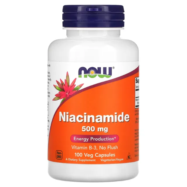 NOW Foods, Niatsinamid, 500 mg, 100 kapsula