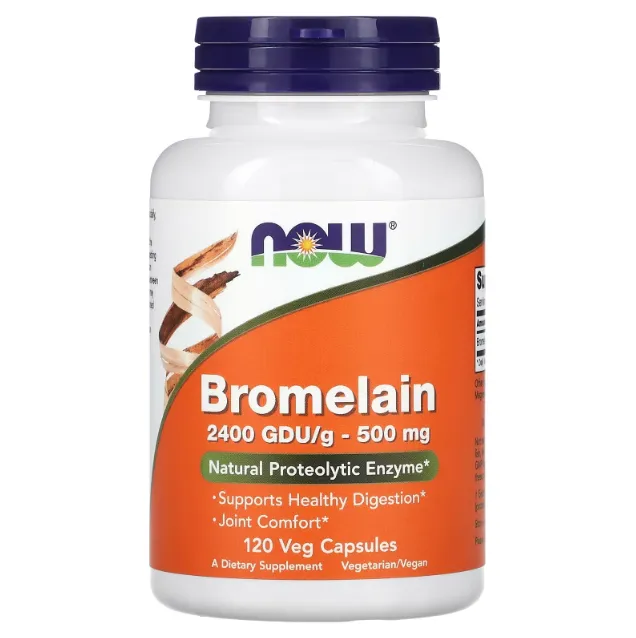 NOW Foods, Bromelain, bromelain fermenti, 500 mg, 120 kapsula