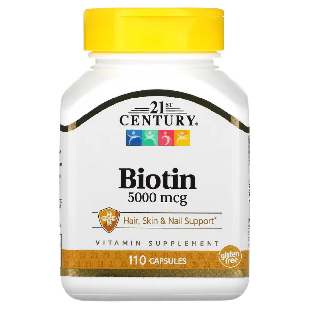 21st Century, Biotin, биотин, 5000 мкг, 110 капсул