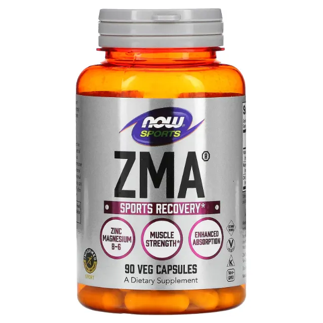 NOW Foods, Sports, ZMA, 90 капсул