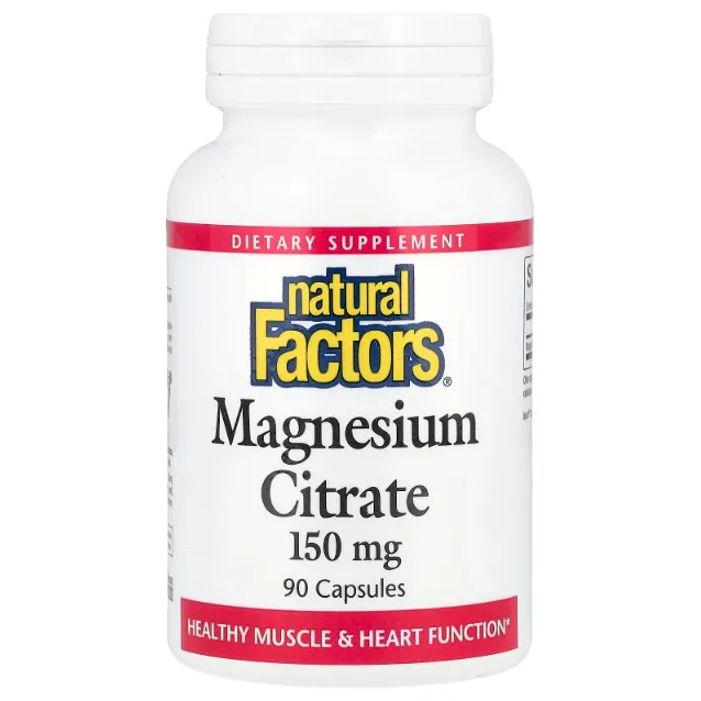 Natural Factors, Magniy sitrat, 150 mg, 90 kapsula