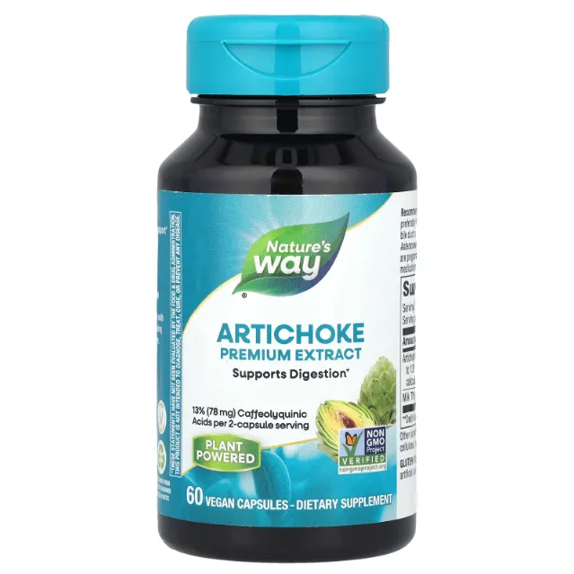 Natures Way, артишок, 60 веганских капсул