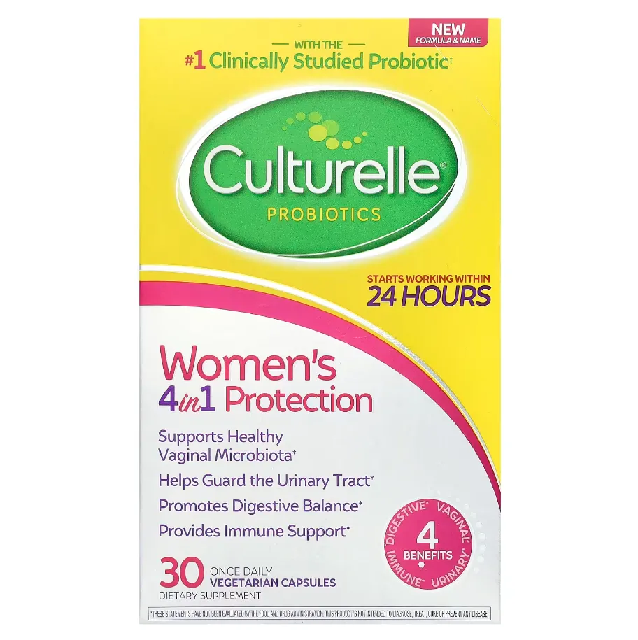 Culturelle, Пробиотики, защита 4 в 1 для женщин, 30 вегетарианских капсул