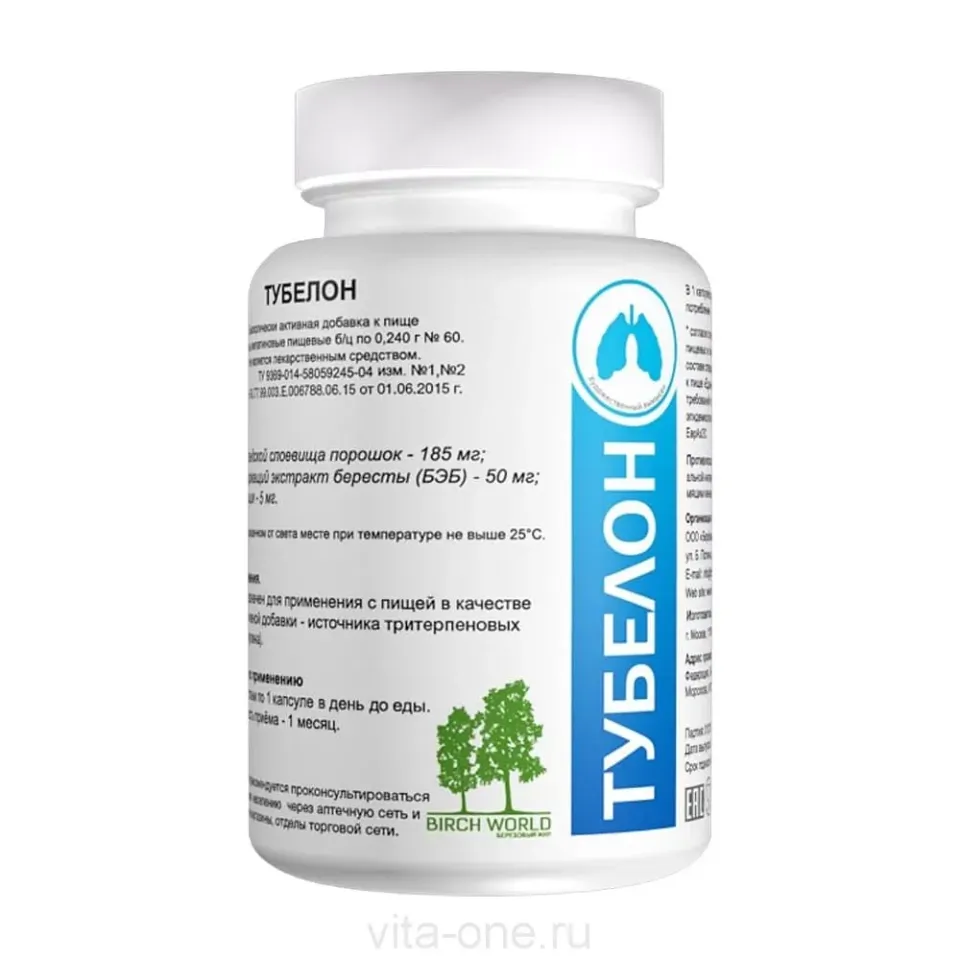 Birch World, Tubelon, 240 mg, 60 kapsula