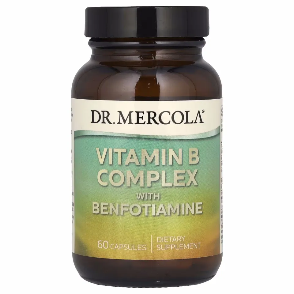 Dr. Mercola, Benfotiaminli vitamin B kompleksi, 60 kapsula