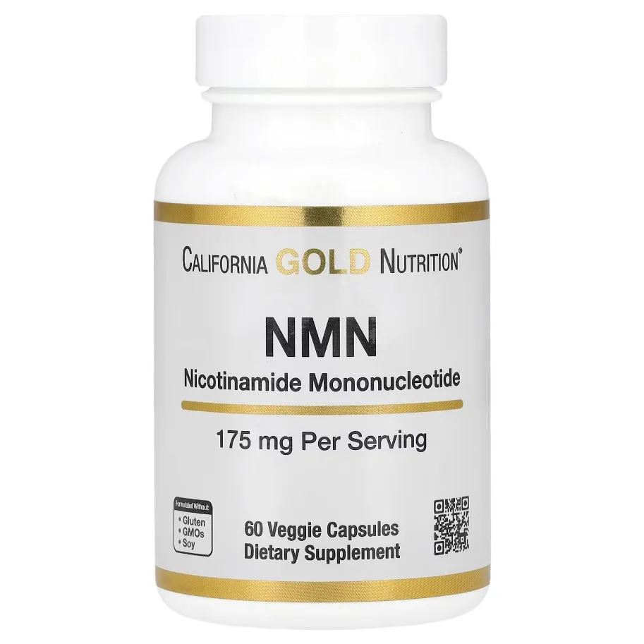 California Gold Nutrition, NMN ( никотинамид мононуклеотид ), 175 мг, 60 растительных капсул