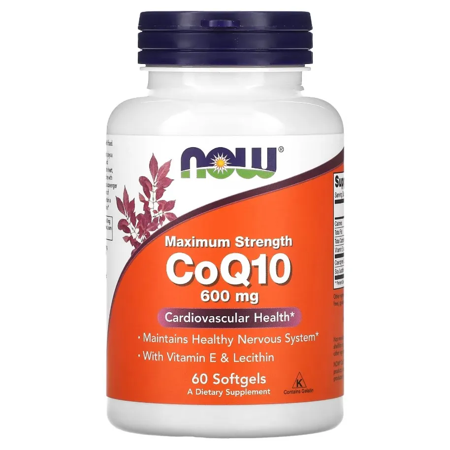 NOW Foods, Koenzim Q10 Maksimal quvvat, 600 mg, 60 kapsula