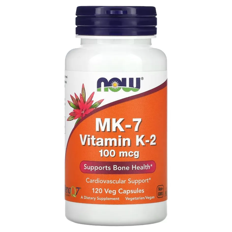 NOW Foods, MK-7, Vitamin K2, 100 mkg, 120 vegan kapsula