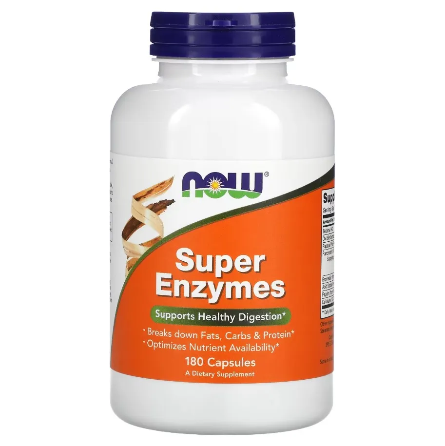 NOW Foods, Superfermentlar, 180 Kapsula