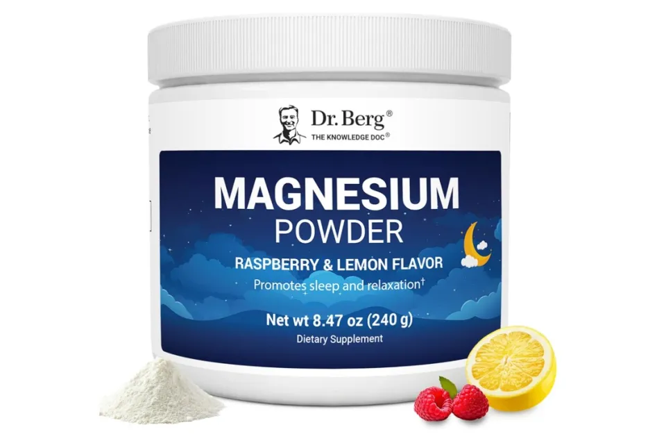 Dr. Berg, Magniy gliеsinat kukuni, 325 mg, malina va limon ta'mi, 240 g