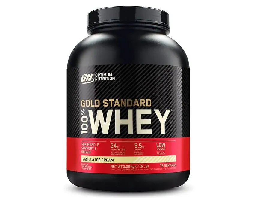Optimum Nutrition, 100% Whey Protein, Zardob oqsili, vanilla muzqaymoq, 2,28 kg