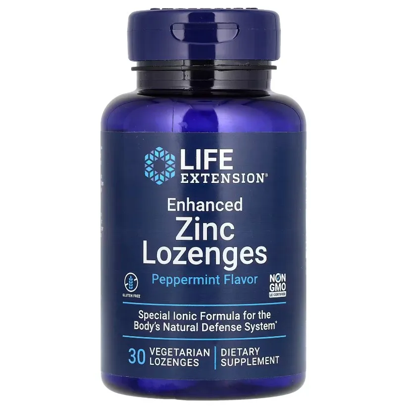 Life Extension, kuchaytirilgan sink pastillari, yalpiz ta'mi, 30 vegetarian pastillar