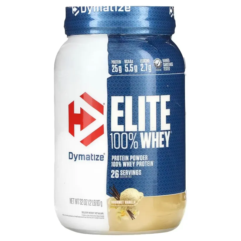 Dymatize, Elite 100% сывороточный протеин, вкус ванили, 907 г