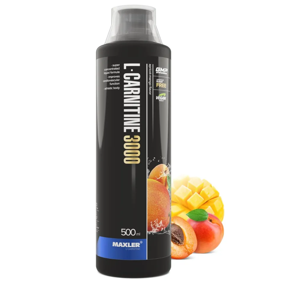 Maxler, Suyuq L-karnitin, 3000 mg, o'rik-mango, 500 ml