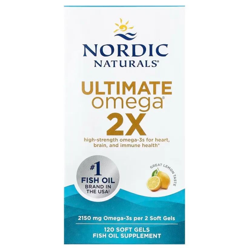 Nordic Naturals, Ultimate Omega 2X, limon ta'mi, 1075 mg, 120 kapsula