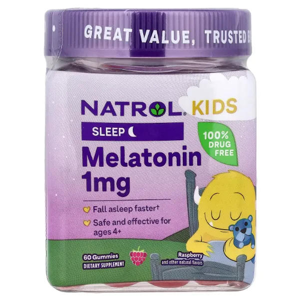 Natrol, Melatonin, bolalar uchun Melatonin, 4+, 60 konfet