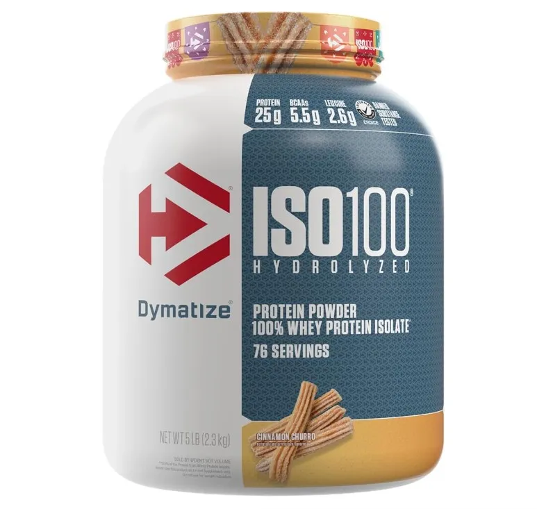 Dymatize, ISO100, gidrolizlangan 100% zardob oqsili izolyati, dolchin va churros ta'mi, 2.3 kg
