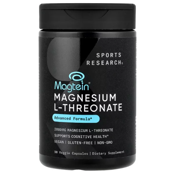 Sports Research, Magnesium L-Threonate, , Л-треонат магния, 90 растительных капсул