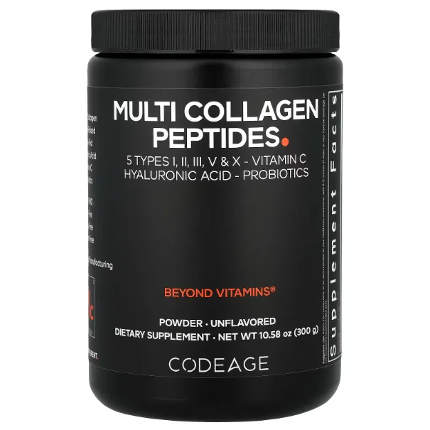 Codeage, Multi collagen peptides, Мультиколлаген c пептидами, без добавок, 300 г