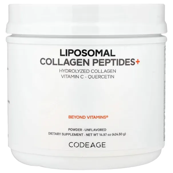 Codeage, Liposomal collagen peptides, липосомальные пептиды коллагена, без добавок, 424,5 г