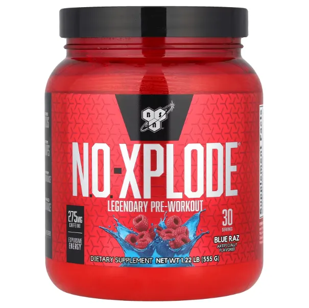 BSN, NO-XPLODE, Pre-Workout, Mashqdan oldingi komplek, Moviy malina ta'mli, 555 g