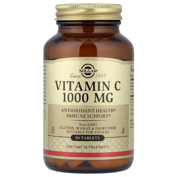 Solgar, Vitamin C, витамин C, 1000 мг, 90 таблеток