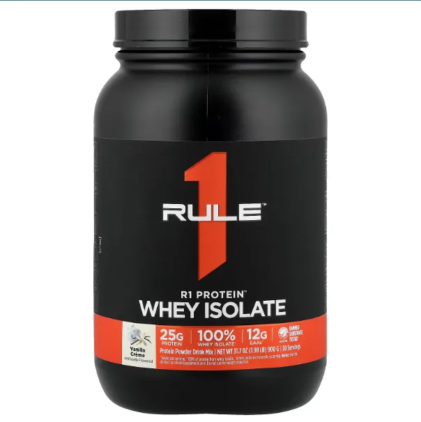 Rule One Proteins, сывороточный изолят, со вкусом ванильного крема, 900 г
