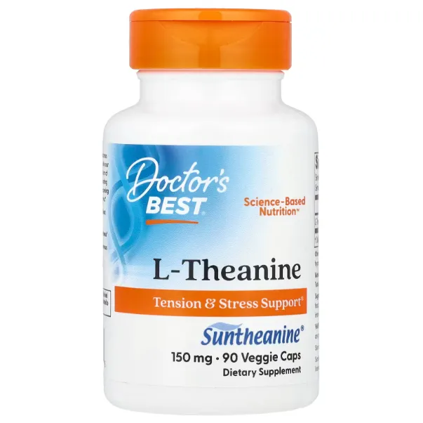 Doctors Best, L-teanin va Sunteanin,150 mg, 90 sabzavotoli kapsula