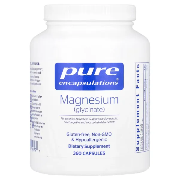 Pure Encapsulations, Magnesium Glycinate, Глицинат магния, 360 капсул