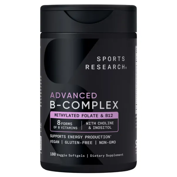 Sports Research, Advanced B-Complex, комплекс витаминов группы В, 180 растительных капсул