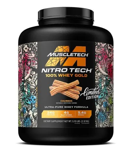 MuscleTech, Nitro-Tech zardob oqsili, Churros ta'mi, 2.32 kg