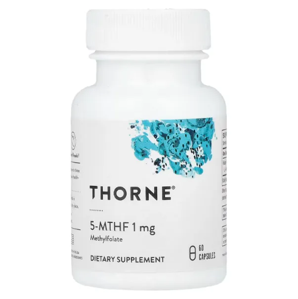 Thorne, 5-MTHF, Metiltetrahidrofolat, 1000 mkg, 60 kapsula