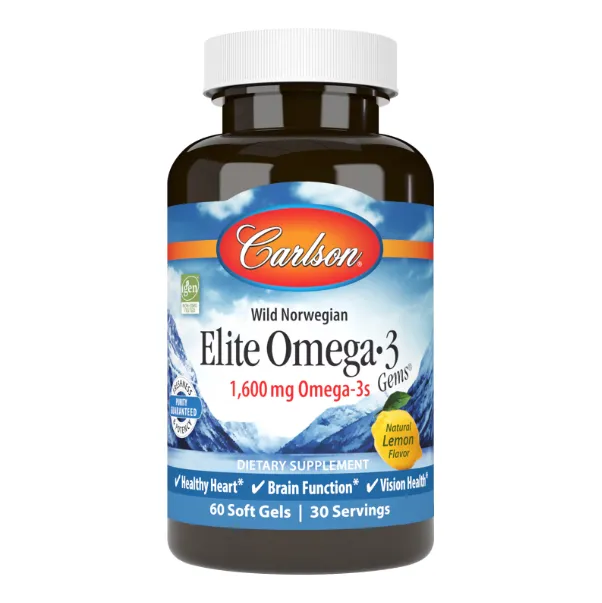 Carlson, Elite Omega-3 Gems®, 1600 mg, 60 kapsula