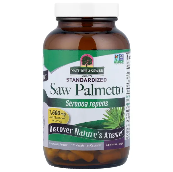 Natures Answer, Saw Palmetto, сереноя, стандартизированная, 120 вегетарианских капсул